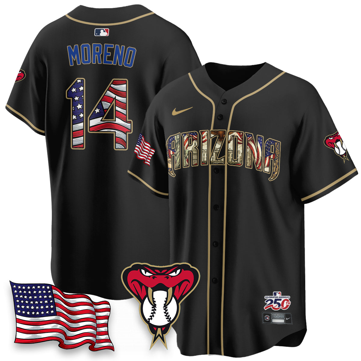 Arizona Diamondbacks 2026 Independence Day USA Vapor Limited Jersey - Stitched-NHM