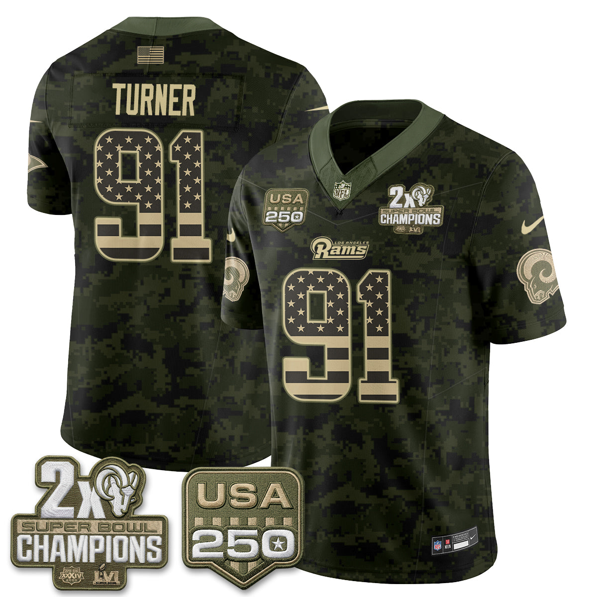 LAR 2026 Salute To Service Vapor Jersey - Stitched