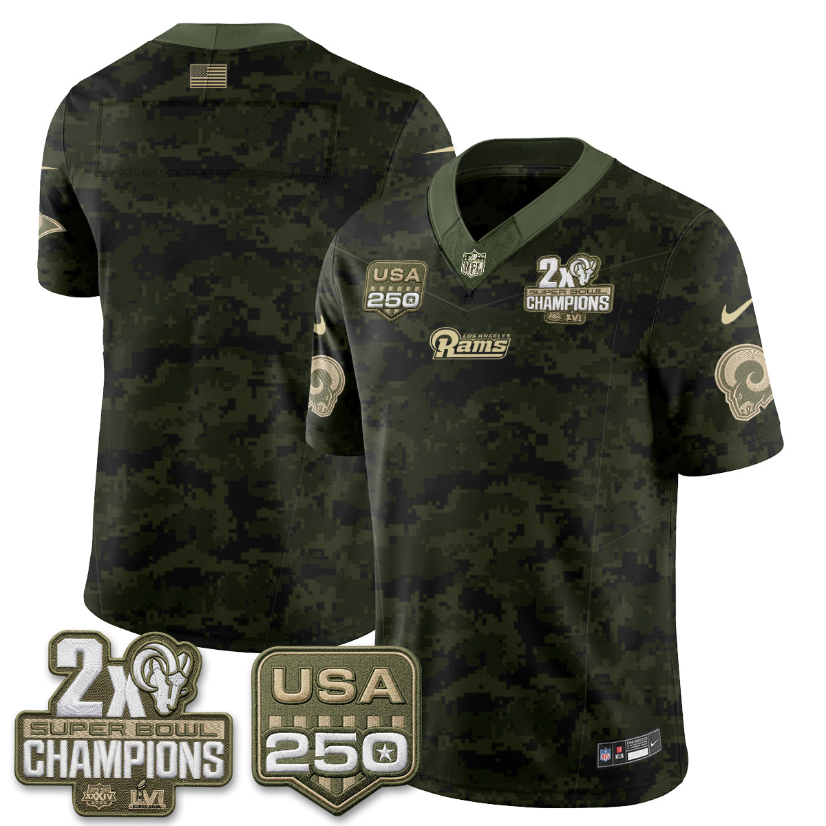 LAR 2026 Salute To Service Vapor Jersey - Stitched