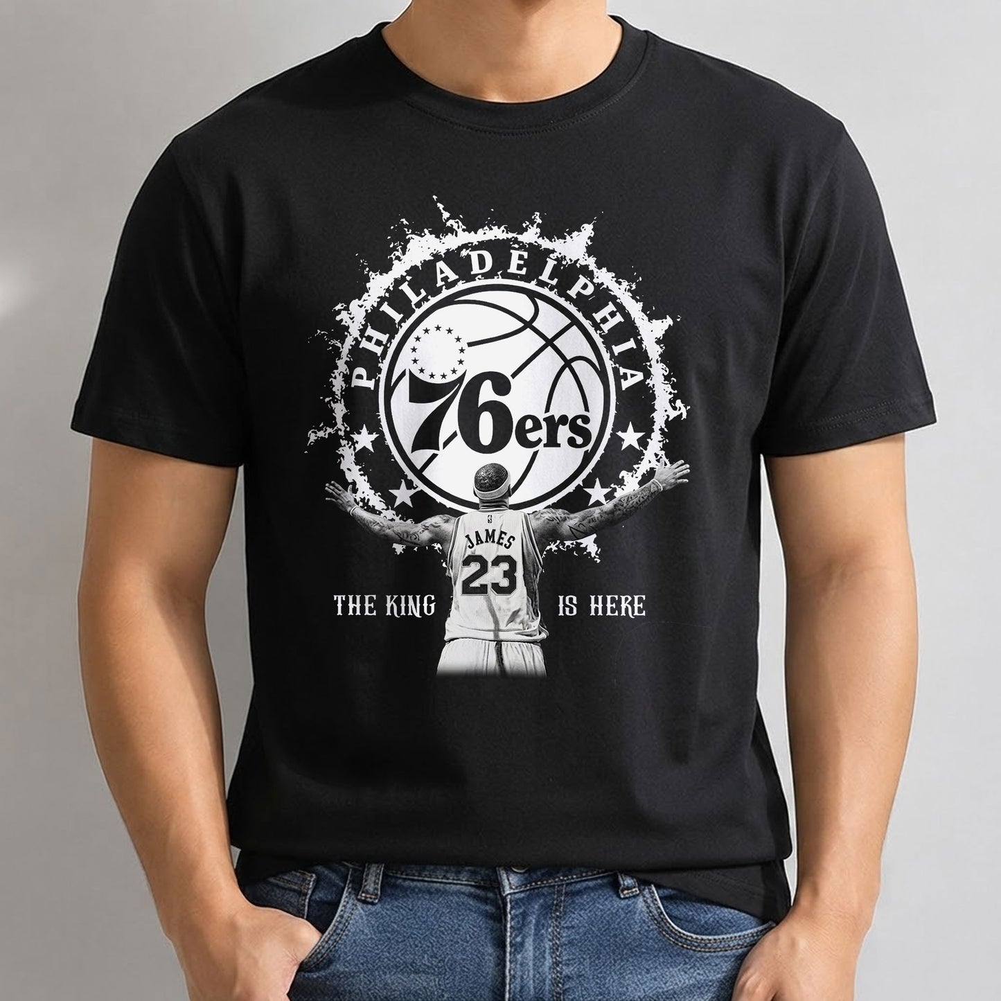 Philadelphia 76ers LeBron James #23 One Side Printed T-shirt V1