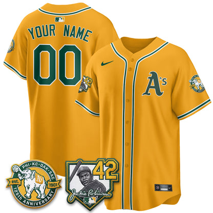 OAK 2026 Jackie Robinson Day - Celebrating 125 Years Limited Custom Vapor Jersey - All Stitched