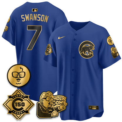 Chicago Cubs 150th Anniversary Harry Caray Holy Cow Vapor Premier Limited Jersey - All Stitched V3