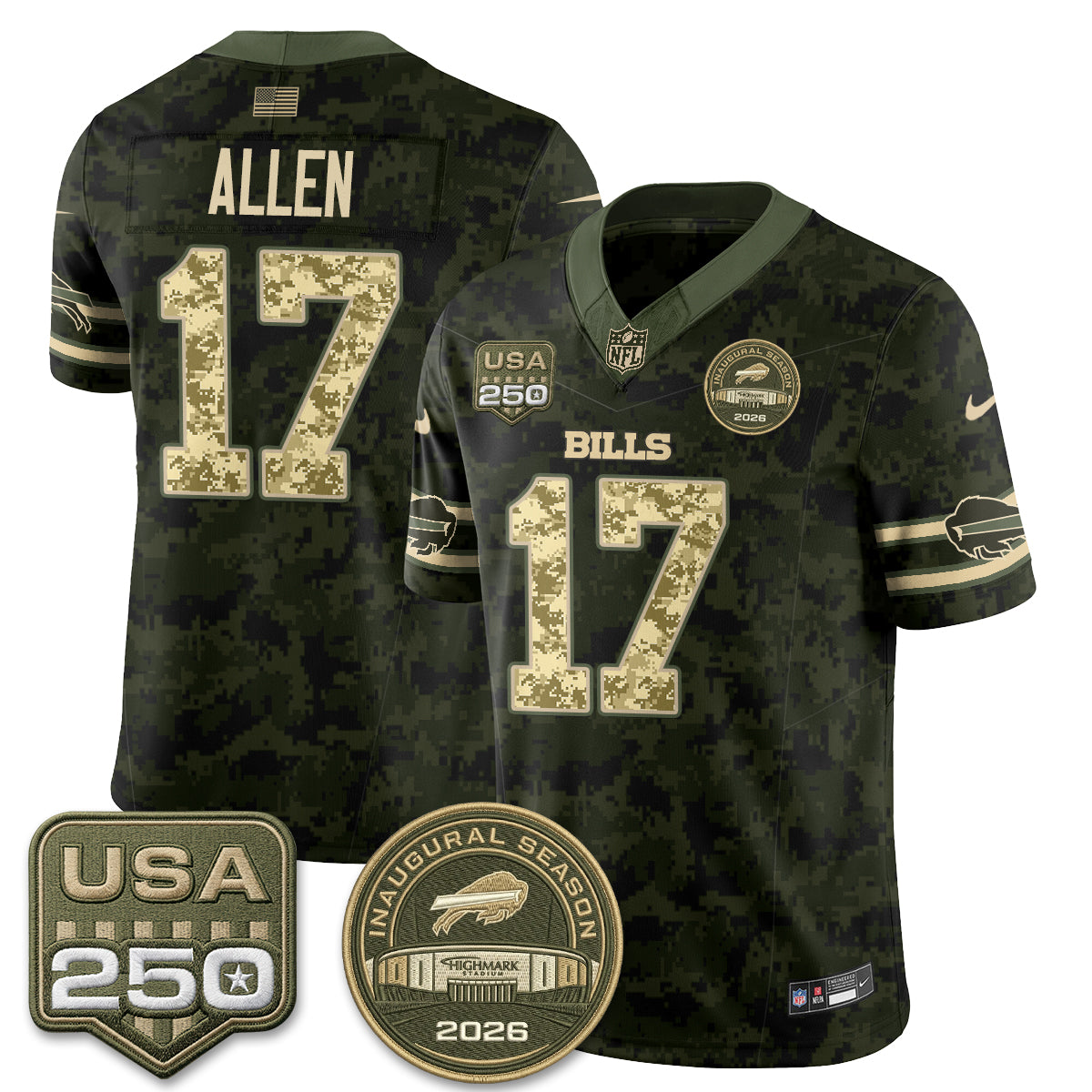 BUF 2026 Salute to Service Edition Vapor Jersey V2- Stitched
