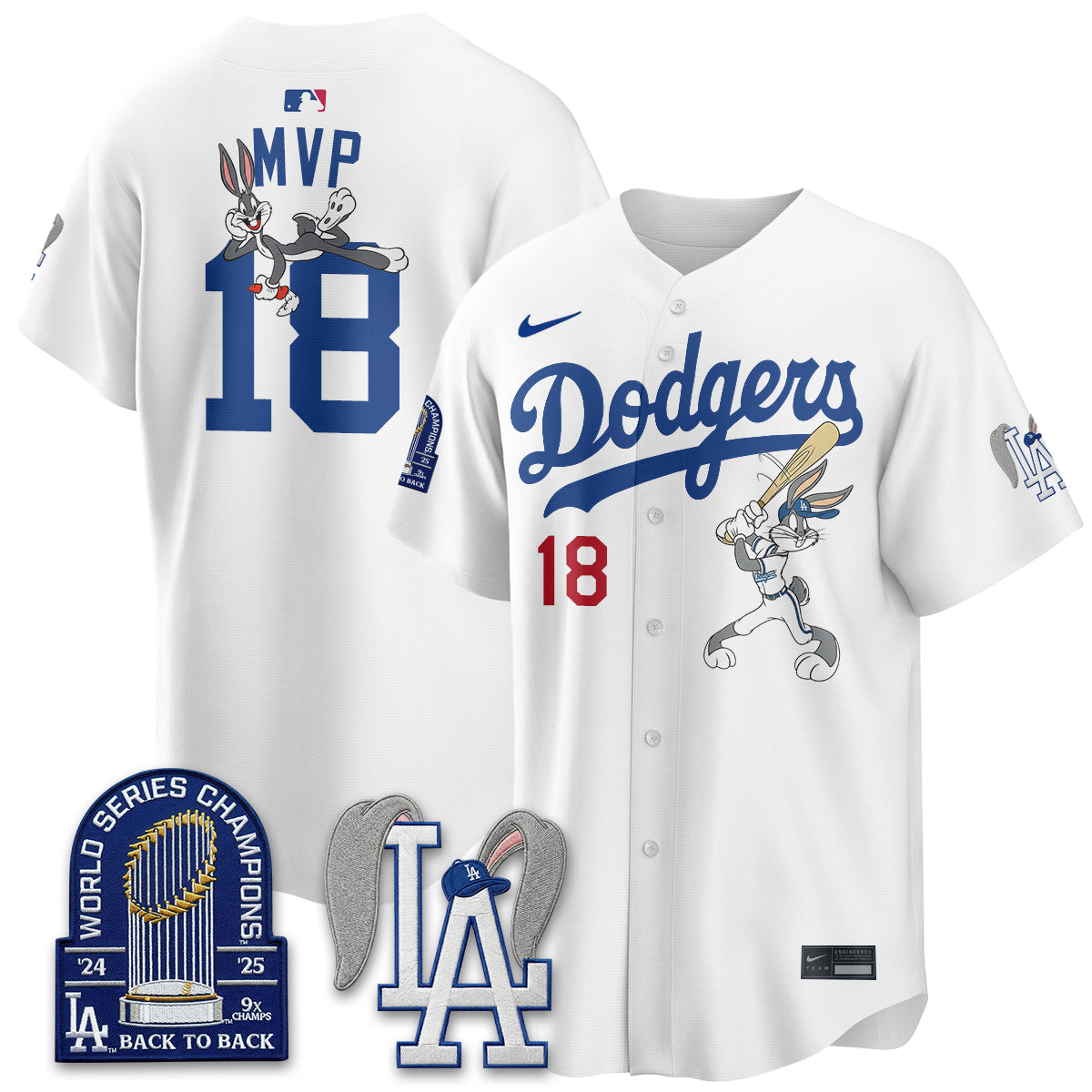 Los Angeles Dodgers Bunny Edition Vapor Jersey - Stitched