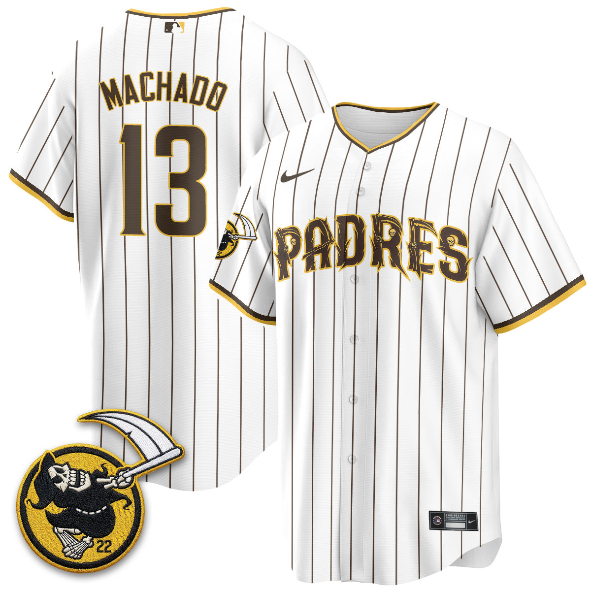 San Diego Padres x Grim Reaper Vapor Jersey - Stitched