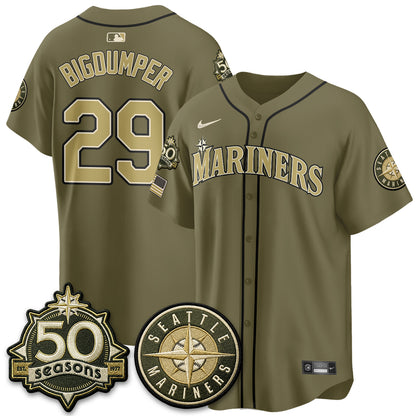 SEA New Era Olive 2026 Armed Forces Day Jersey - All Stitched