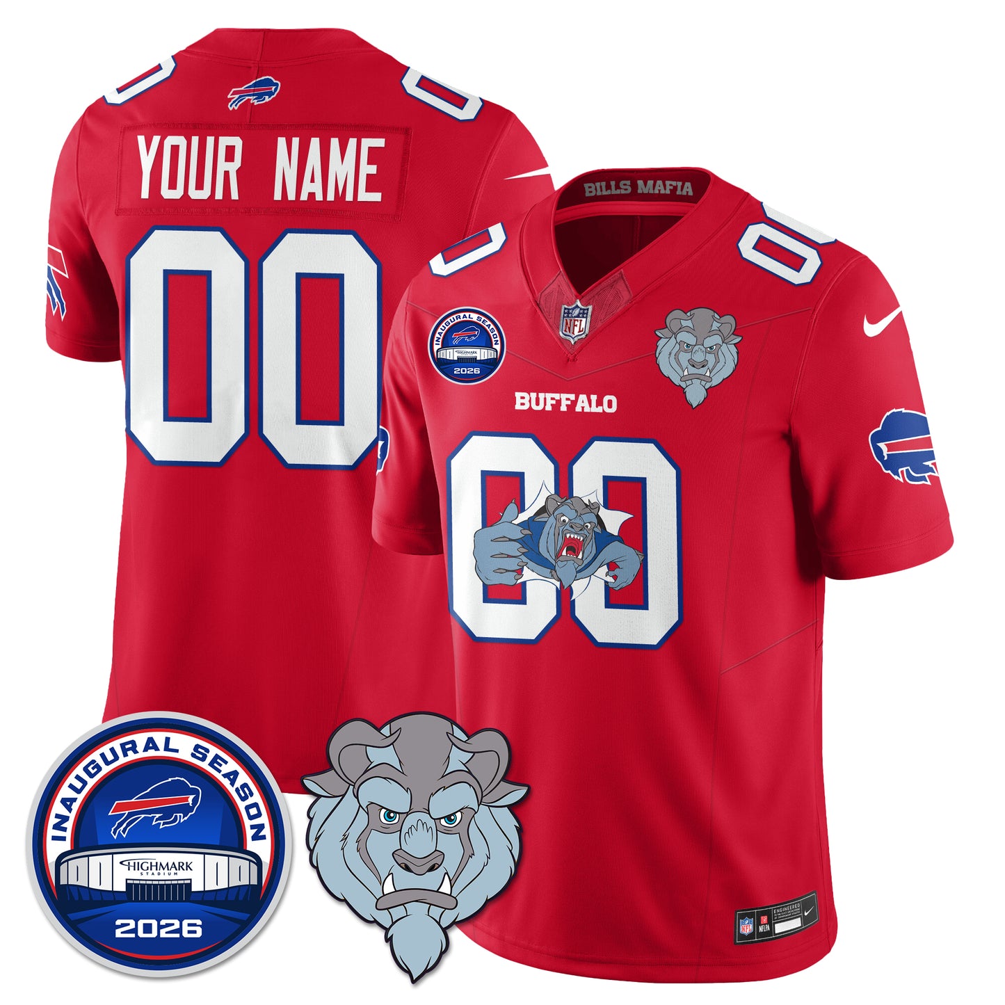 BUF x Hairy Blue Beast Edition Vapor Jersey - Stitched