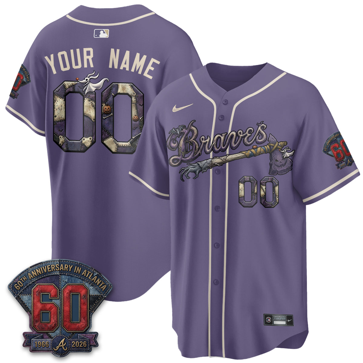 Atlanta Braves Nightmare Edition Vapor Custom Jersey - Stitched