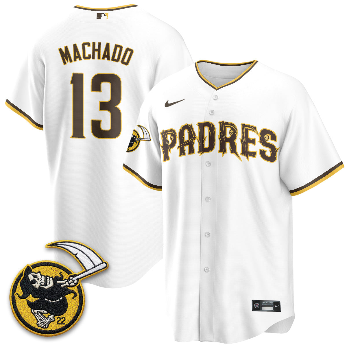 San Diego Padres x Grim Reaper Vapor Jersey - Stitched