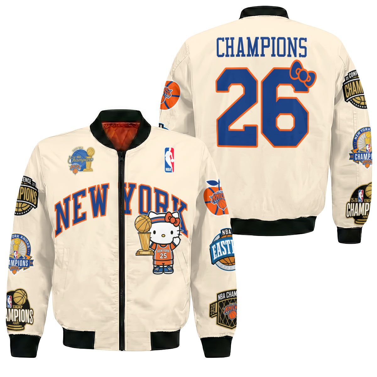 New York Knicks 2026 NBA Finals Champions Limited Edition Bomber Jacket V3- Printed