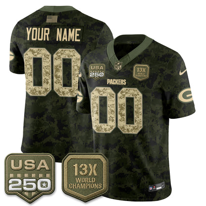 GB 2026 Salute To Service Edition Vapor Custom Jersey - Stitched