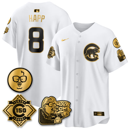 Chicago Cubs 150th Anniversary Harry Caray Holy Cow Vapor Premier Limited Jersey - All Stitched V3