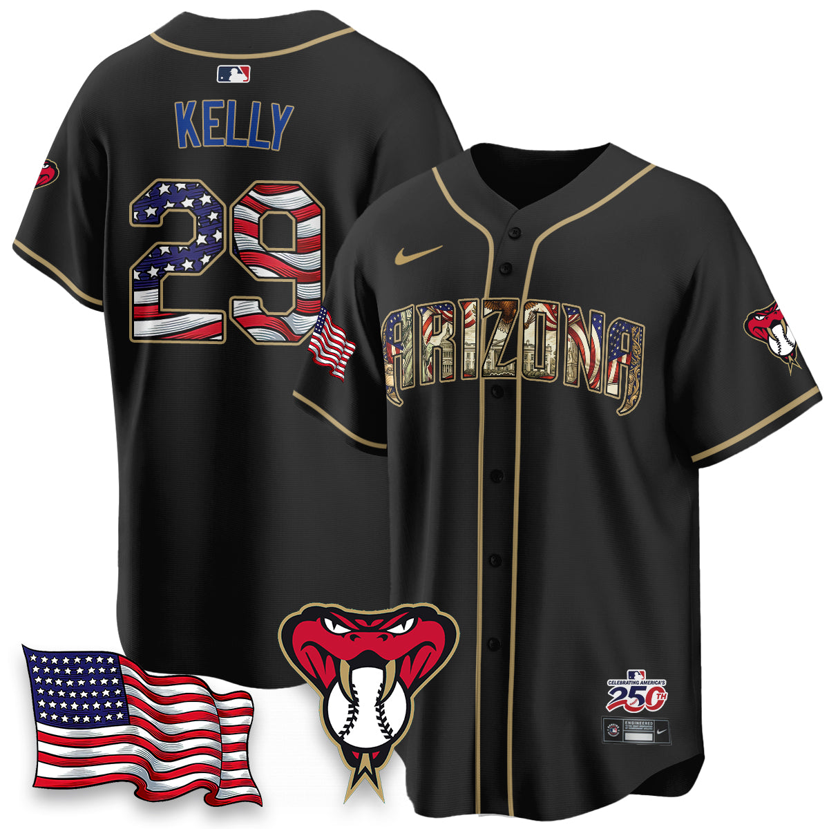 Arizona Diamondbacks 2026 Independence Day USA Vapor Limited Jersey - Stitched-NHM