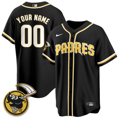 San Diego Padres x Grim Reaper Vapor Custom Jersey - Stitched