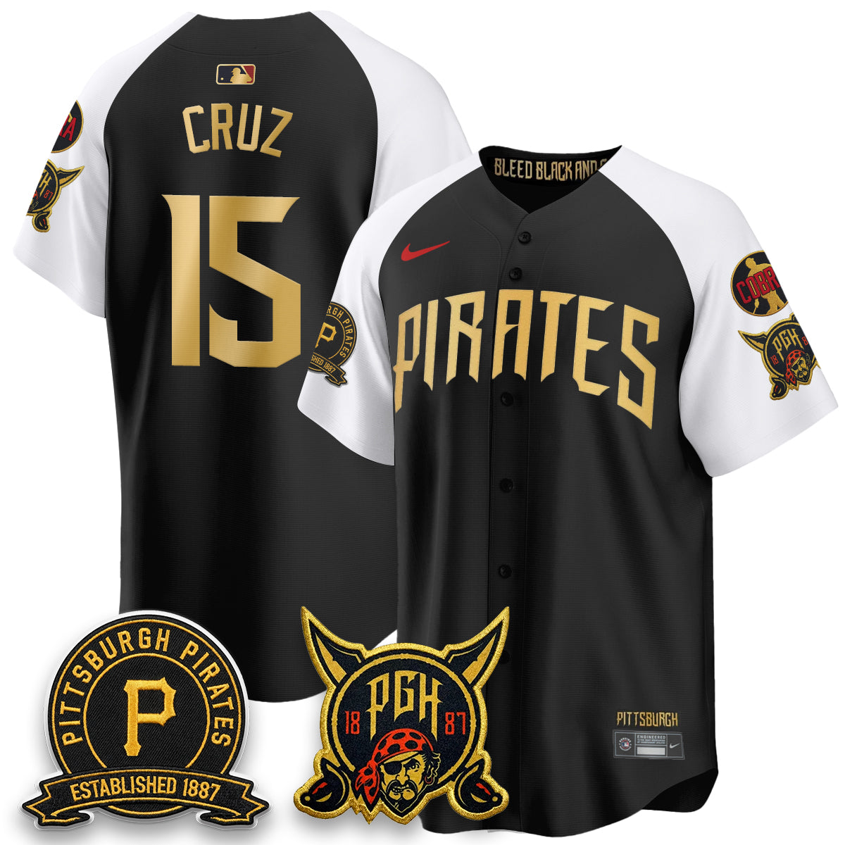 PIT 2026 City Connect Vapor Limited Jersey - Cobra & Est 1887 Patch - All Stitched
