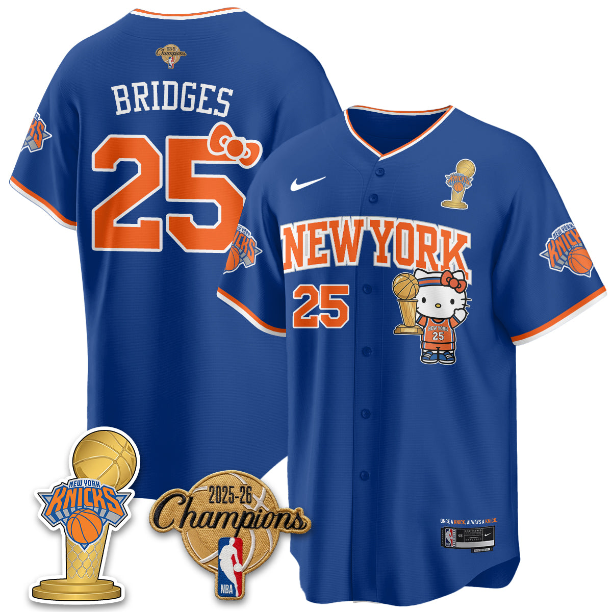 NYK 2026 NBA Champions x Meow Kitty Vapor Jersey - Stitched-NHM