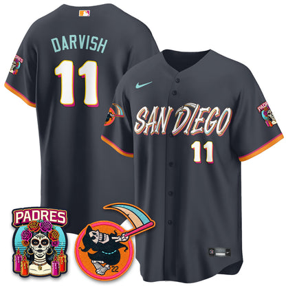 San Diego Padres x Grim Reaper Vapor Jersey - Stitched