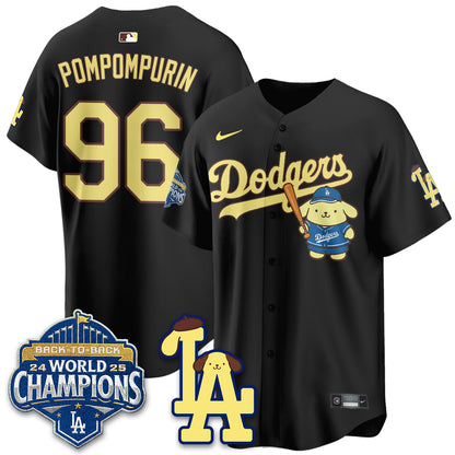 Los Angeles Dodgers Pompompurin Edition Vapor Jersey - Stitched