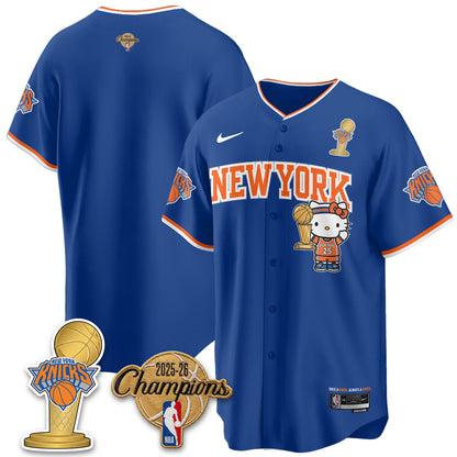 NYK 2026 NBA Champions x Meow Kitty Vapor Jersey - Stitched-NHM