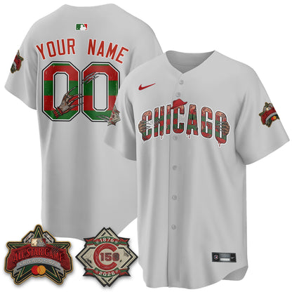 Chicago Cubs A Nightmare on Wrigley Field Edition Vapor Custom Jersey - Stitched-NHM