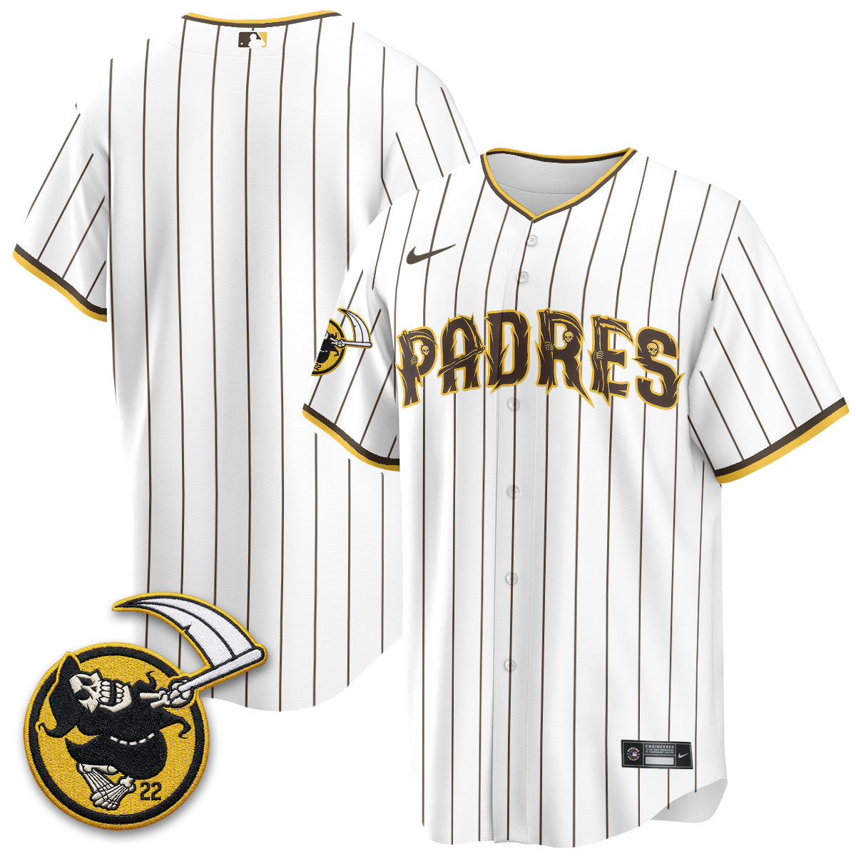 San Diego Padres x Grim Reaper Vapor Jersey - Stitched