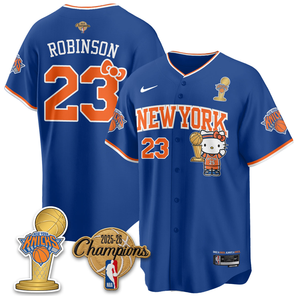 NYK 2026 NBA Champions x Meow Kitty Vapor Jersey - Stitched-NHM