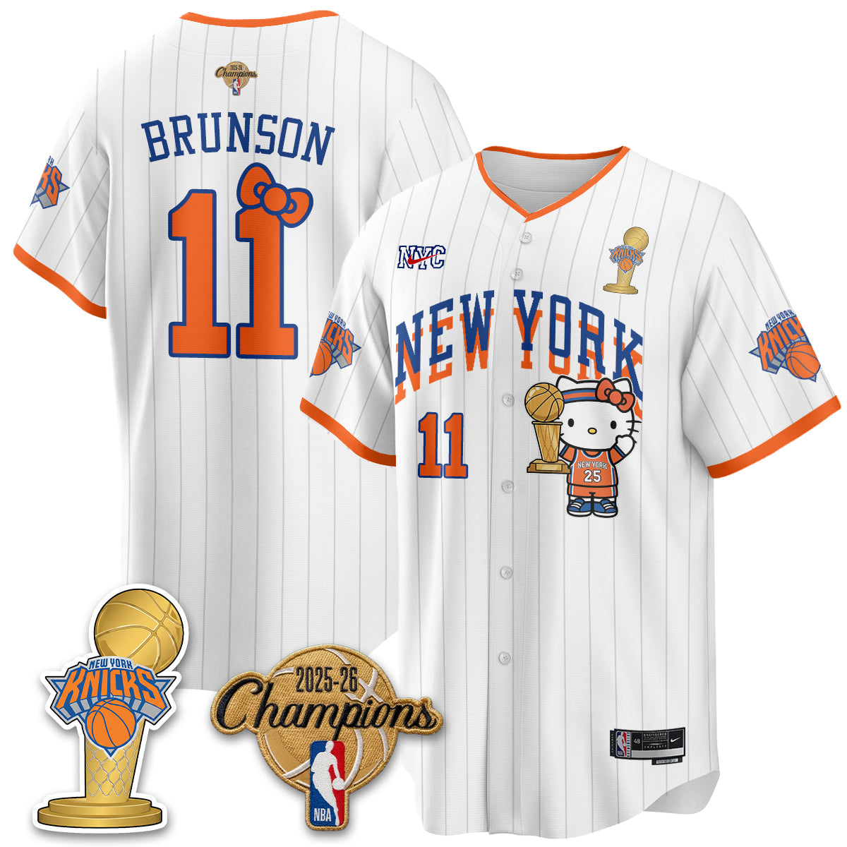 NYK 2026 NBA Champions x Meow Kitty Vapor Jersey - Stitched-NHM