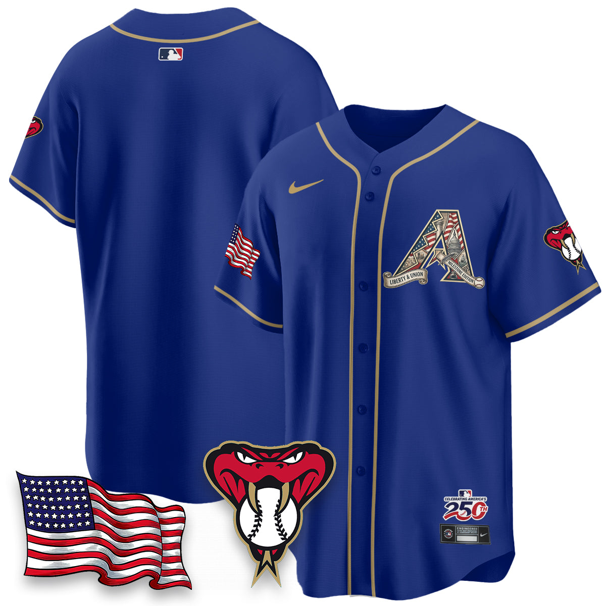 Arizona Diamondbacks 2026 Independence Day USA Vapor Limited Jersey - Stitched-NHM