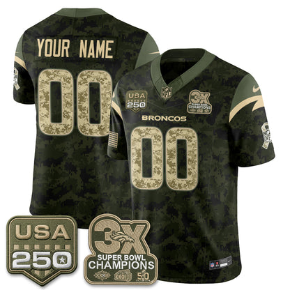 DEN 2026 Salute to Service Edition Vapor Custom Jersey - Stitched