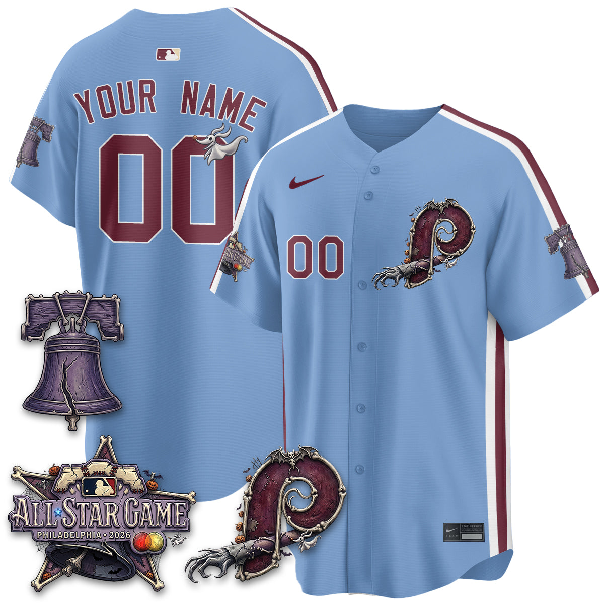 Custom Philadelphia Phillies Nightmare Edition Vapor Jersey - Printed-NHM