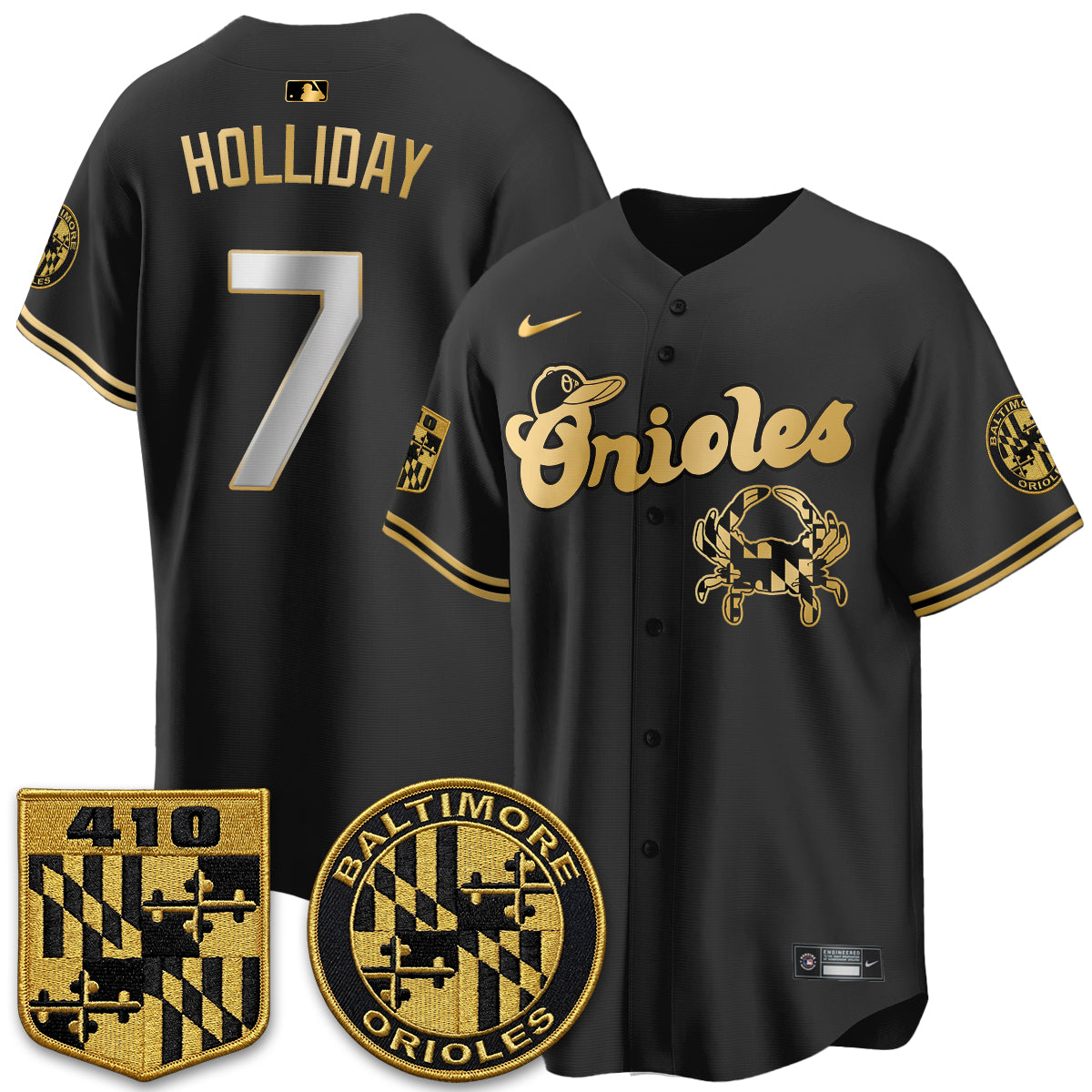 Baltimore Orioles Maryland Flag Vapor Limited Jersey - Stitched