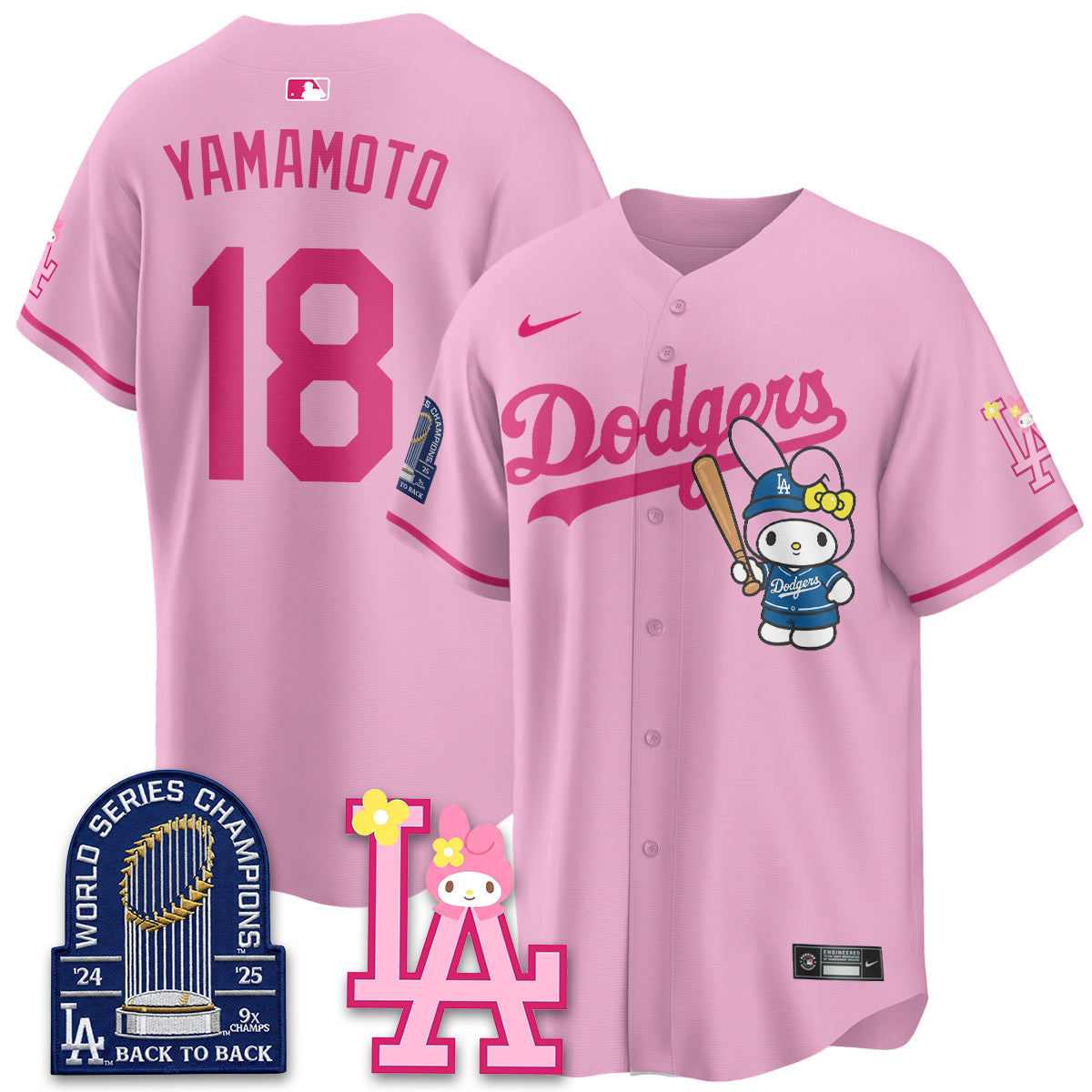 Los Angeles Dodgers My Melody Edition Vapor Jersey - Stitched