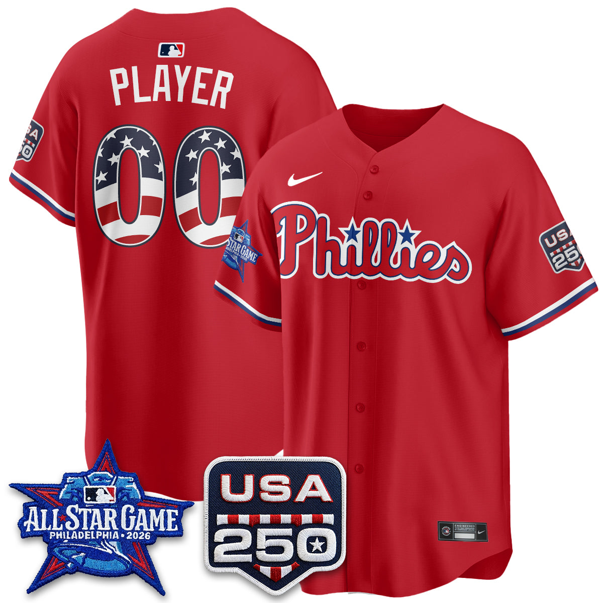 Philadelphia Phillies 2026 All Star Edition Vapor Custom Jersey - Stitched