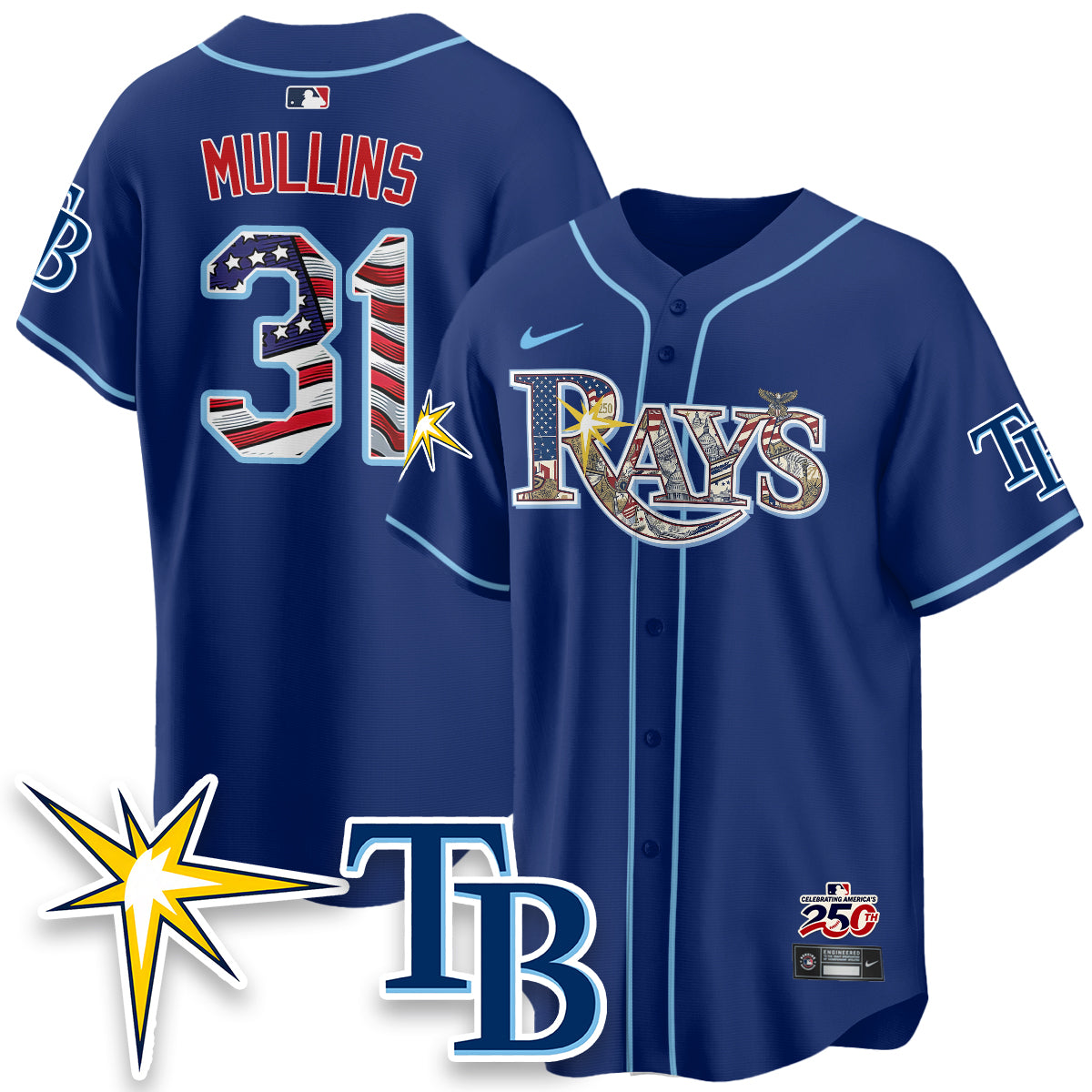 Tampa Bay Rays Independence Day USA 2026 Vapor Limited Jersey - Stitched