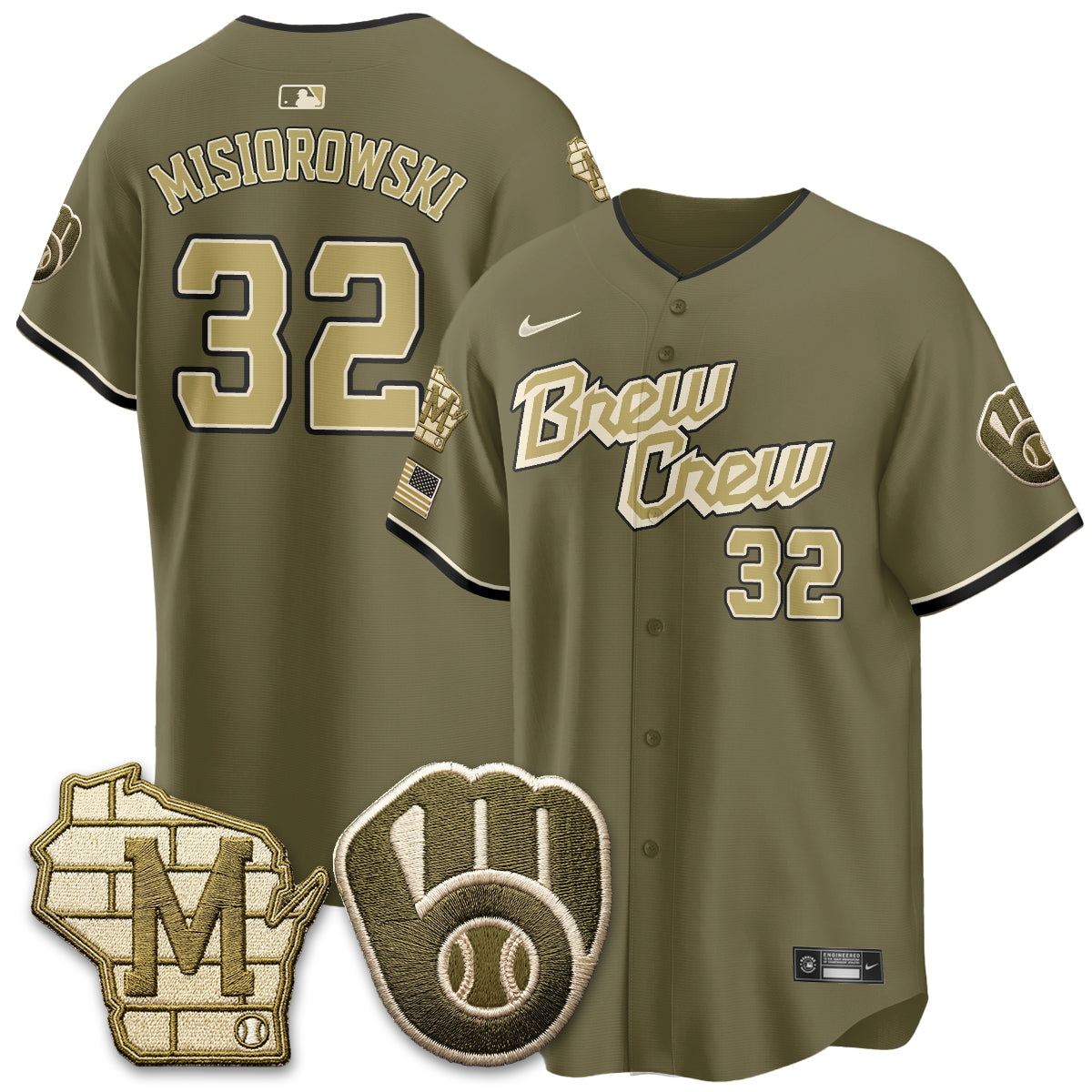 MIL New Era Olive 2026 Armed Forces Day Jersey - All Stitched