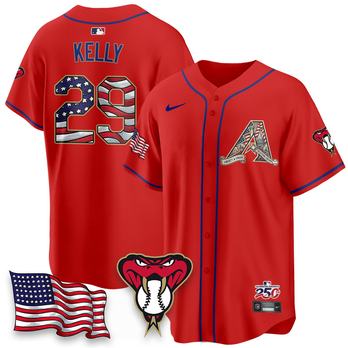 Arizona Diamondbacks 2026 Independence Day USA Vapor Limited Jersey - Stitched-NHM