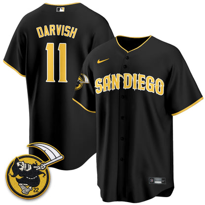 San Diego Padres x Grim Reaper Vapor Jersey - Stitched