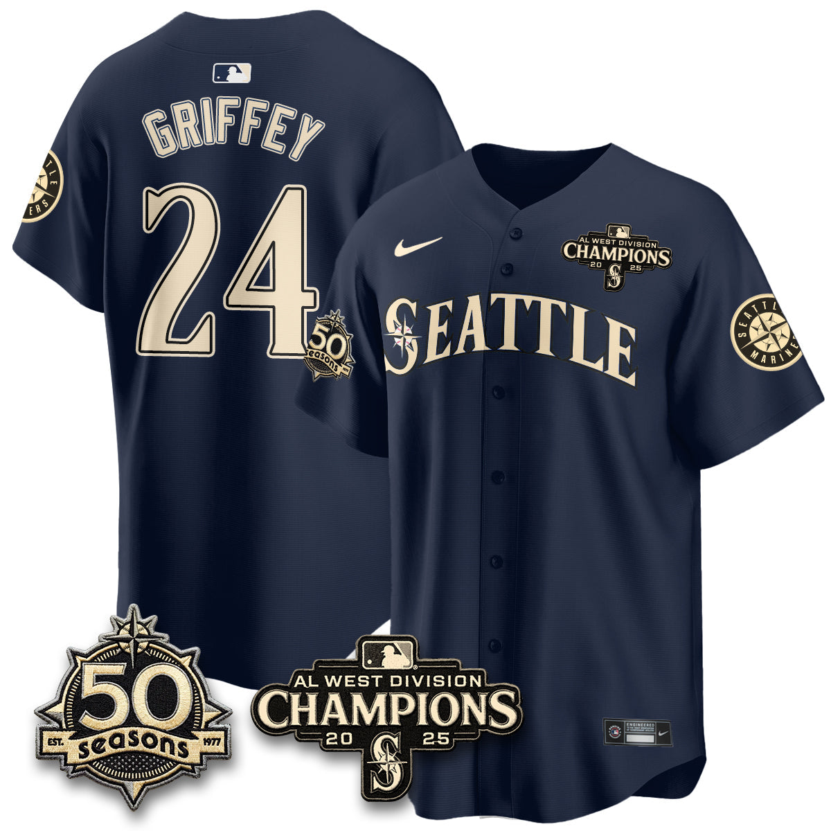 SEA Vapor Premier Limited Jersey - 50th Anniversary & AL West Division Champions - Steelheads Community Funds - All Stitched