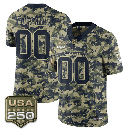 DAL 2026 Salute to Service Edition Vapor Custom Jersey - Stitched
