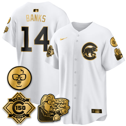 Chicago Cubs 150th Anniversary Harry Caray Holy Cow Vapor Premier Limited Jersey - All Stitched V3