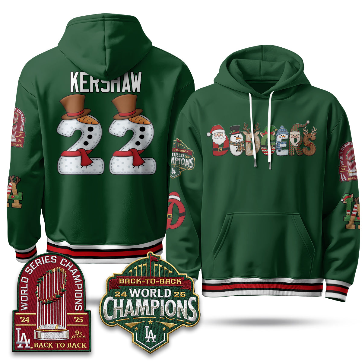 Los Angeles Dodgers 2026 Xmas Edition Hoodie - Stitched
