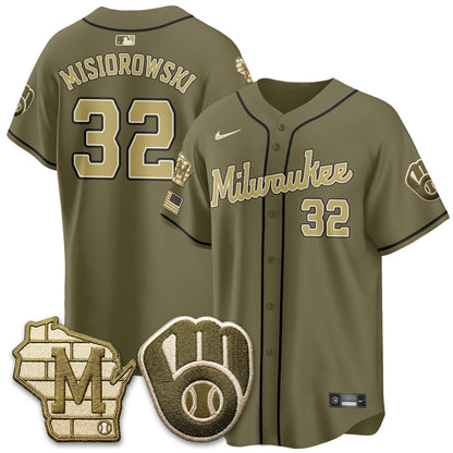 MIL New Era Olive 2026 Armed Forces Day Jersey - Stitched