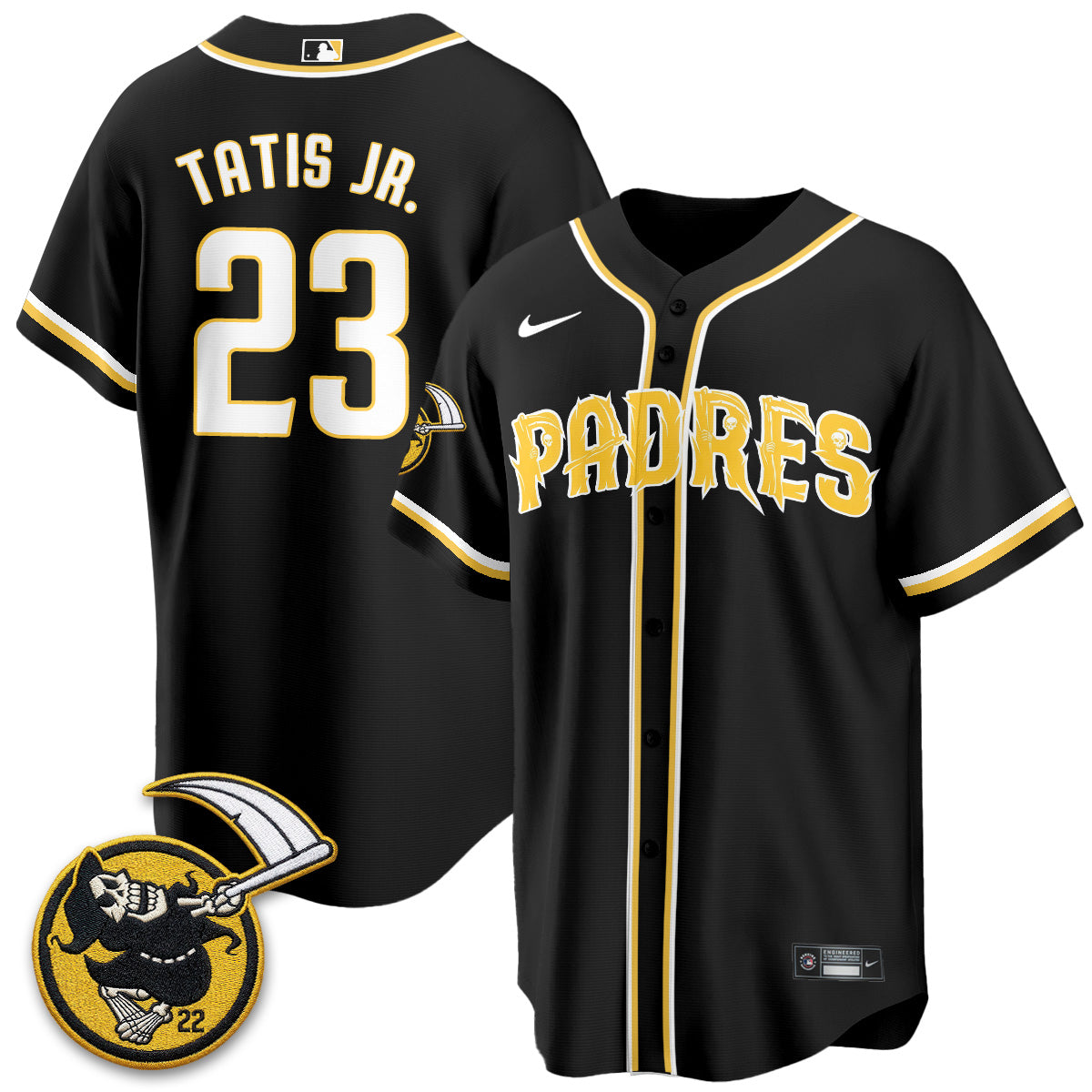 San Diego Padres x Grim Reaper Vapor Jersey - Stitched