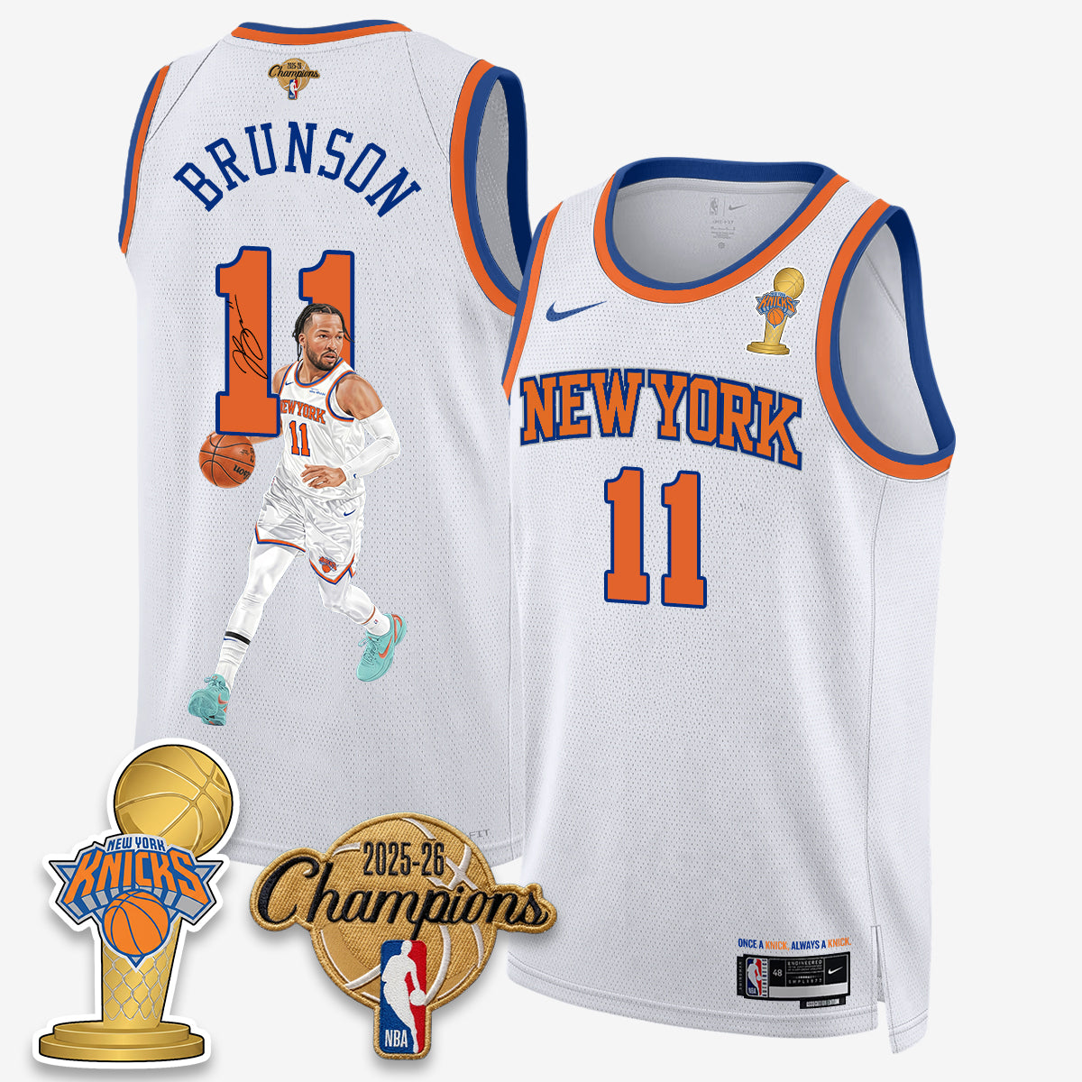 New York Knicks 2026 Basketball Jalen Brunson Champions Vapor Jersey - Stitched