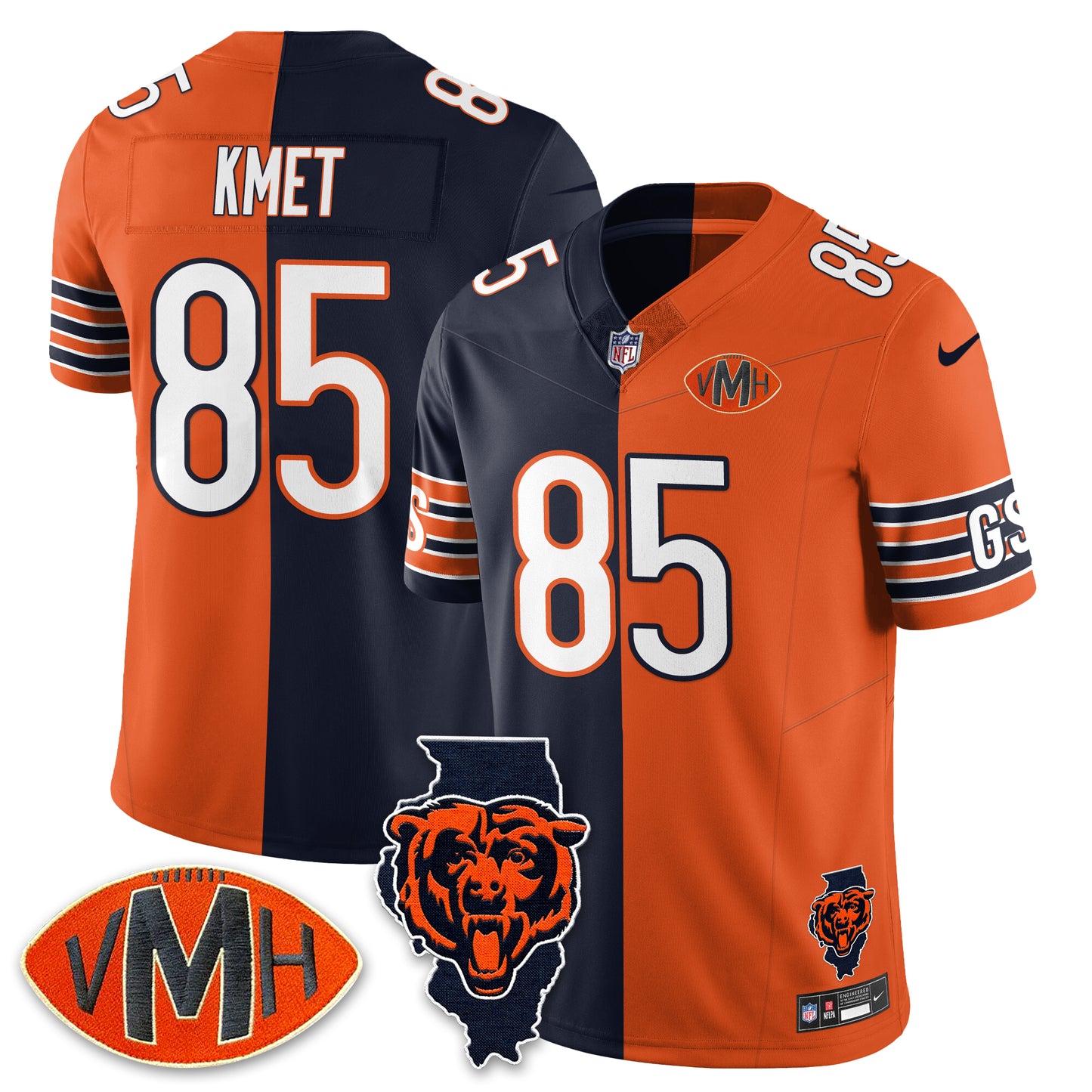 CHI Honor Virginia Halas McCaskey Split Edition - Stitched