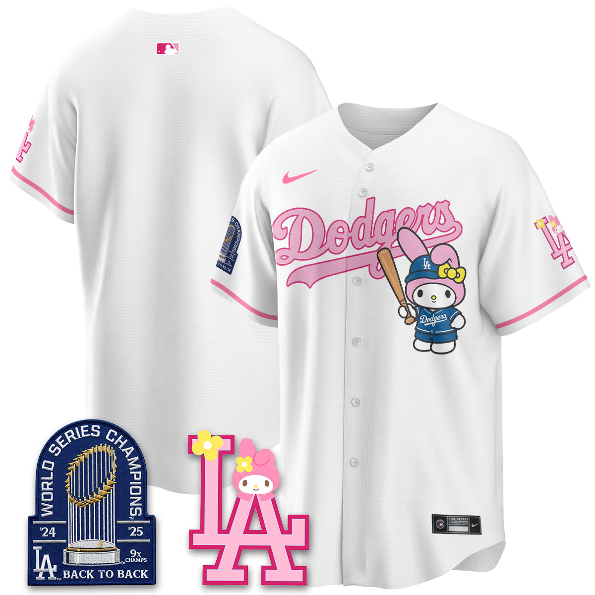 Los Angeles Dodgers My Melody Edition Vapor Jersey - Stitched