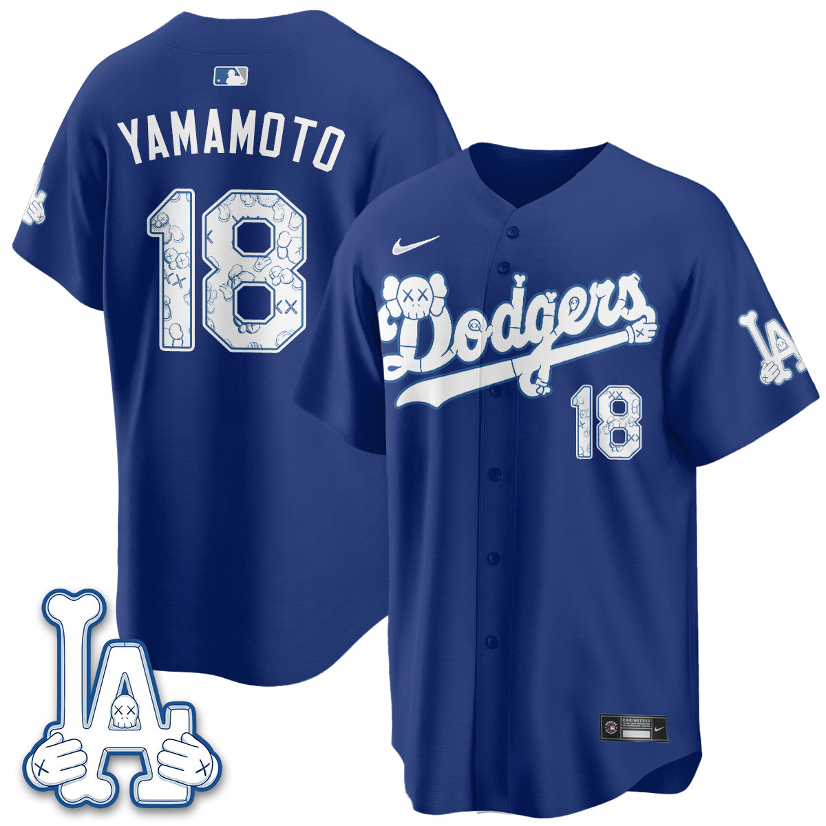 Los Angeles Dodgers x KAWS Edition Vapor Jersey V2- Stitched