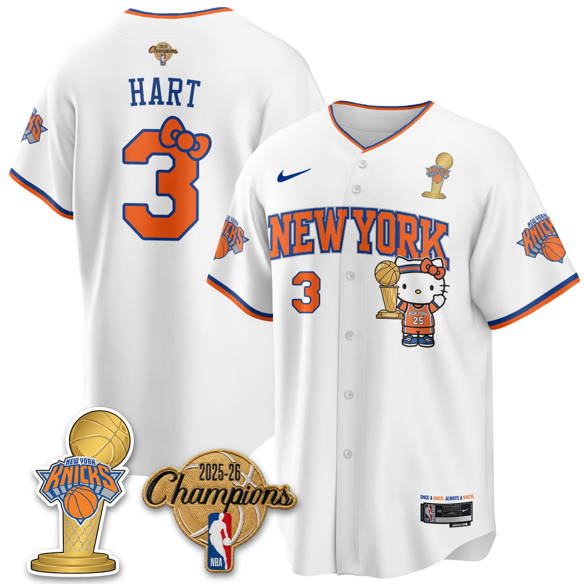 NYK 2026 NBA Champions x Meow Kitty Vapor Jersey - Stitched-NHM
