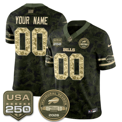 BUF 2026 Salute to Service Edition Vapor Custom Jersey V2- Stitched
