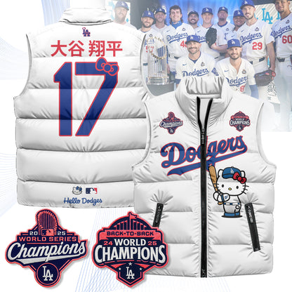 Los Angeles Dodgers Meow KT Edition Unisex Puffer Vest - Printed